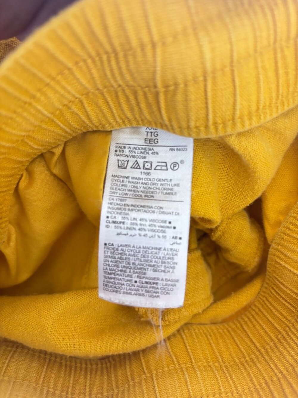 ✨3/$30 Old Navy XXL 2X Mustard Yellow Drawstring Elastic Waist Linen Shorts - Picture 4 of 4